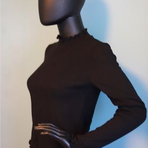 Black mock neck long-sleeve